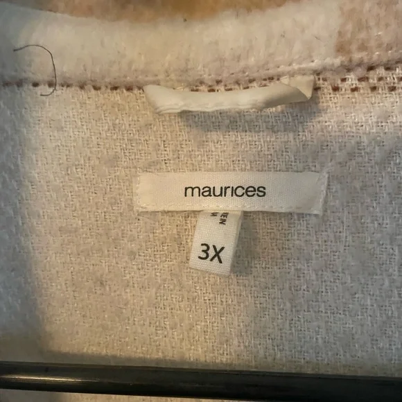 Plus Plaid Longline Wool Shacket 3x - Picture 6 of 8